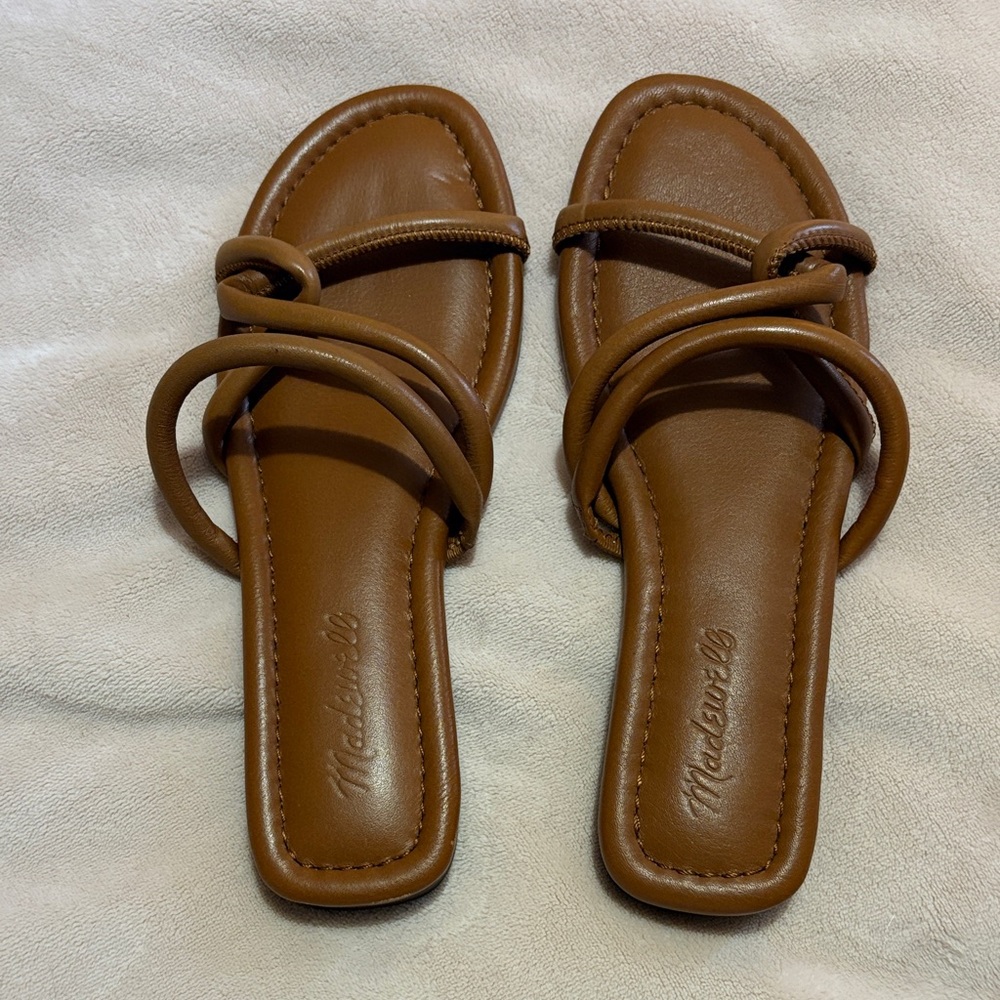 Madewell Tan Strappy Sandals size 7 leather brown
